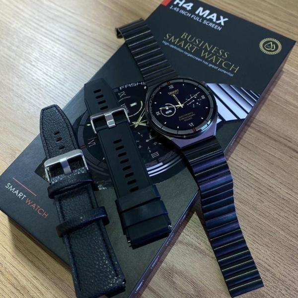 H4 Pro Max Smart Watch Men NFC Smartwatch Bluetooth Calls Wireless Charging Fitness Bracelet 1.36Inch HD Screen Waterproof Sport